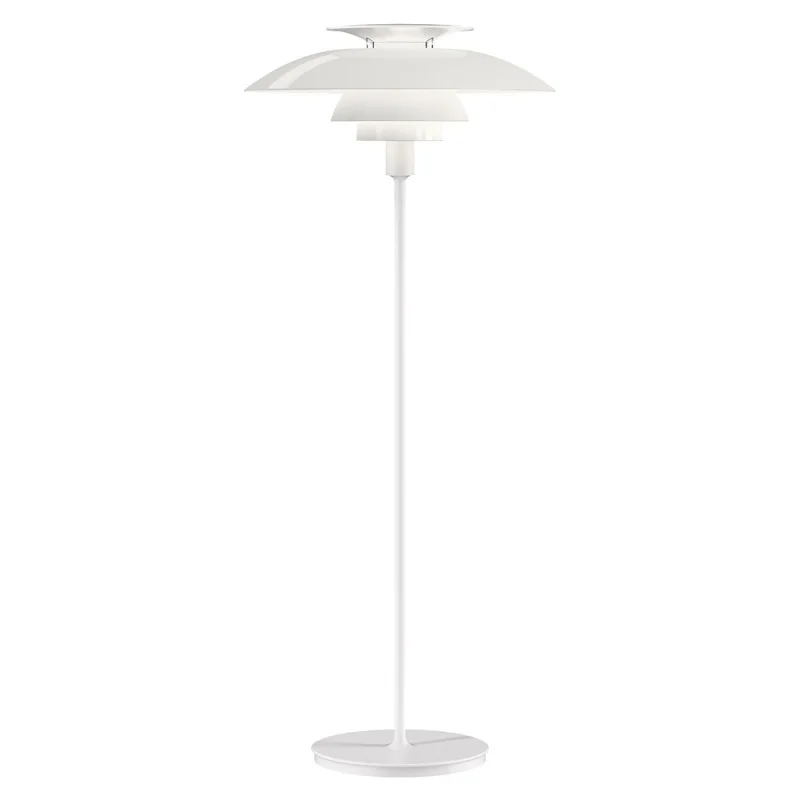 Louis Poulsen PH 80 Glass Floor Lamp Opal White With Red Louis Poulsen PH 80 Glass Floor Lamp Opal White With Red