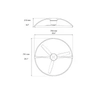 Mantra Nepal Mini Plafoniera Ventilatore a LED Dimmerabile con