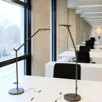 Artemide Demetra LED Table Lamp Dimmable Gray Anthracite By