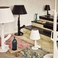 Flos Guns Bedside Gun Table Lamp Shiny Gold 18K By Philippe Starck 2005 Flos - 18
