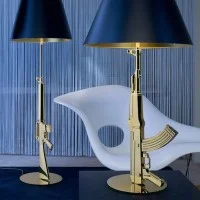Flos Guns Table Gun Lamp Shiny Gold by Philippe Strack 2005 Flos - 12