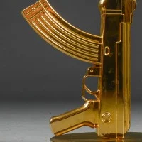 Flos Guns Table Gun Lamp Shiny Gold by Philippe Strack 2005 Flos - 8