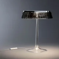 Flos Bon Jour LED Table Lamp Top Chrome Crown Fumèe