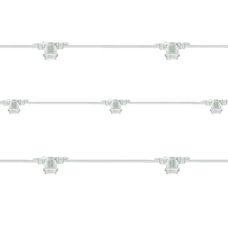 Lampo White String Light 11 Lamp holder E27 12.5 meter IP65 Outdoor Extendable Waterproof Lampo Lighting - 1 Lampo White String Light 11 Lamp holder E27 12.5 meter IP65 Outdoor Extendable Waterproof Lampo Lighting - 1