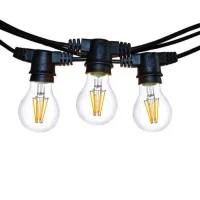 String Lights Black 10 Lampholder E27 11.5 mt Extendable LED 8W Bulbs New Lamps - 1 String Lights Black 10 Lampholder E27 11.5 mt Extendable LED 8W Bulbs New Lamps - 1