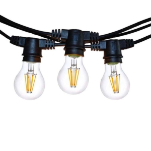 String Lights Black 10 Lampholder E27 11.5 mt Extendable LED 8W Bulbs New Lamps - 1