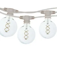 Catena Luminosa Cordoniera colore Bianco 10 Portalampada E27 11.5 mt Prolungabile Lampadine Globo 125 LED 5W 2200K INCLUSE New L