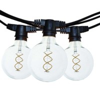 Catena Luminosa Cordoniera colore Nero 10 Portalampada E27 11.5 mt Prolungabile Lampadine Globo 125 LED 5W 2200K INCLUSE New Lam