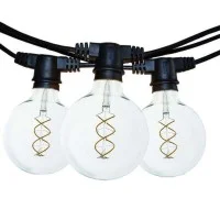 Catena Luminosa Cordoniera colore Nero 10 Portalampada E27 11.5 mt Prolungabile Lampadine Globo 125 LED 5W 2200K INCLUSE New Lam Catena Luminosa Cordoniera colore Nero 10 Portalampada E27 11.5 mt Prolungabile Lampadine Globo 125 LED 5W 2200K INCLUSE New Lam