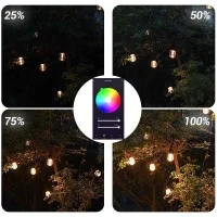 WIFI Tuya Black String Light garland 5 bulbs 24V 5m IP65 Waterproof Extendable Lampo Lighting - 6