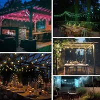 WIFI Tuya Black String Light garland 5 bulbs 24V 5m IP65 Waterproof Extendable Lampo Lighting - 9