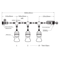 WIFI Tuya Black String Light garland 5 bulbs 24V 5m IP65 Waterproof Extendable Lampo Lighting - 2