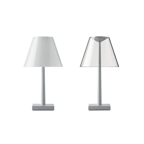 Rotaliana Dina+ Lampada LED da Tavolo Argento a Batteria Ricaricabile Rotaliana - 1
