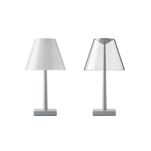 Rotaliana Dina+ Lampada LED da Tavolo Argento a Batteria Ricaricabile Rotaliana - 1