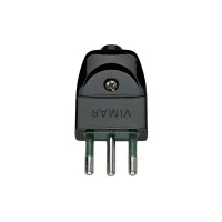Sicury Plug 2P+E 10 A 250 V Italian Standard S11 Black