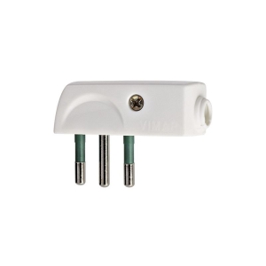 Spina 2P+T 10A 250V SPA11 90° Piatta Standard Italiana Bianco