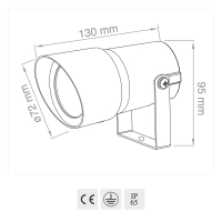 Lampo Garden eyelid Spotlight GU10 Adjustable Projector For Outdoor IP65 Lampo Lighting - 2