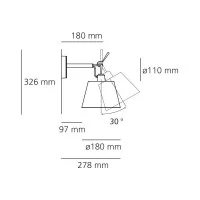 Artemide Tolomeo Parete Diffusore 18 Basculante in Raso