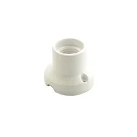 Portalampada Vintage E27 in Porcellana Base Dritta Bianco Opaco Parete o Soffitto FAI Srl - 1