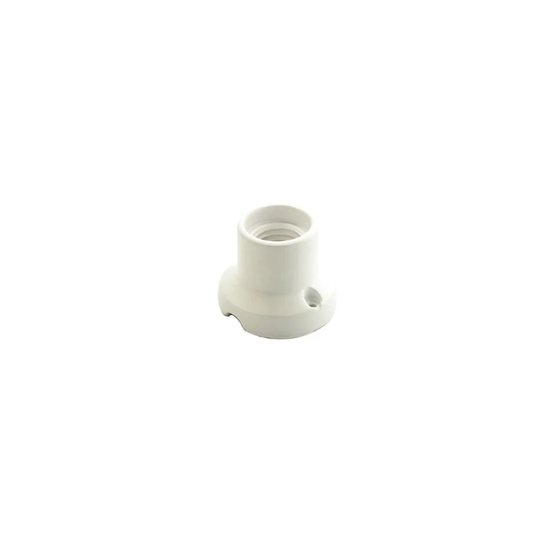 Portalampada Vintage E27 in Porcellana Base Dritta Bianco Opaco Parete o Soffitto FAI Srl - 1