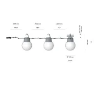 BEGA Plug&Play Globi x3 con Gancio Lampade LED Sferiche da Sospensione BEGA - 3