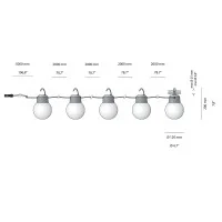 BEGA Plug&Play Globi x5 con Gancio Lampade LED Sferiche da Sospensione BEGA - 3