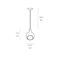 Fontana Arte Parola Spherical Suspension Lamp In Blown Glass