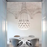 Luceplan Mesh D80 Wireless Lampada LED da Sospensione Gestito da App