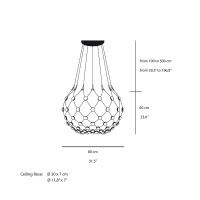 Luceplan Mesh D80 Wireless Lampada LED da Sospensione Gestito da App