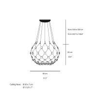 Luceplan Mesh D80 Wireless Lampada LED da Sospensione Gestito da App