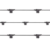 Black String Light Extendable 10 Lampholder E27 11,5 mt For Outdoor