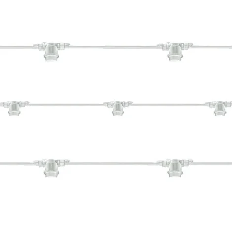 Catena Luminosa Cordoniera Prolungabile Bianca da 10 Portalampada E27 11,5 m Uso Esterno