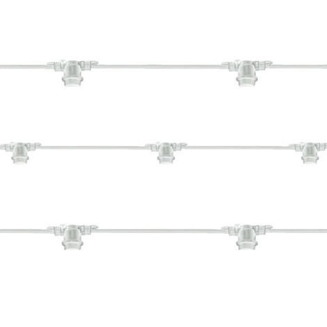 White String Light Extendable 10 Lampholder E27 11,5 mt For Outdoor