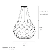 Luceplan Mesh D100 Wireless LED Suspension Lamp Managed by App