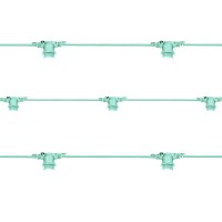Catena Luminosa Cordoniera 10 Portalampada E27 10 mt Prolungabile per Esterno Interno Acquamarina Tiffany