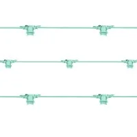 String Lights 10 E27 Lampholders 10 mt Extendable Outdoor Indoor Use Tiffany Aquamarine color