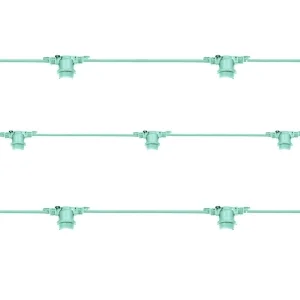 Catena Luminosa Cordoniera 10 Portalampada E27 10 mt Prolungabile per Esterno Interno Acquamarina Tiffany