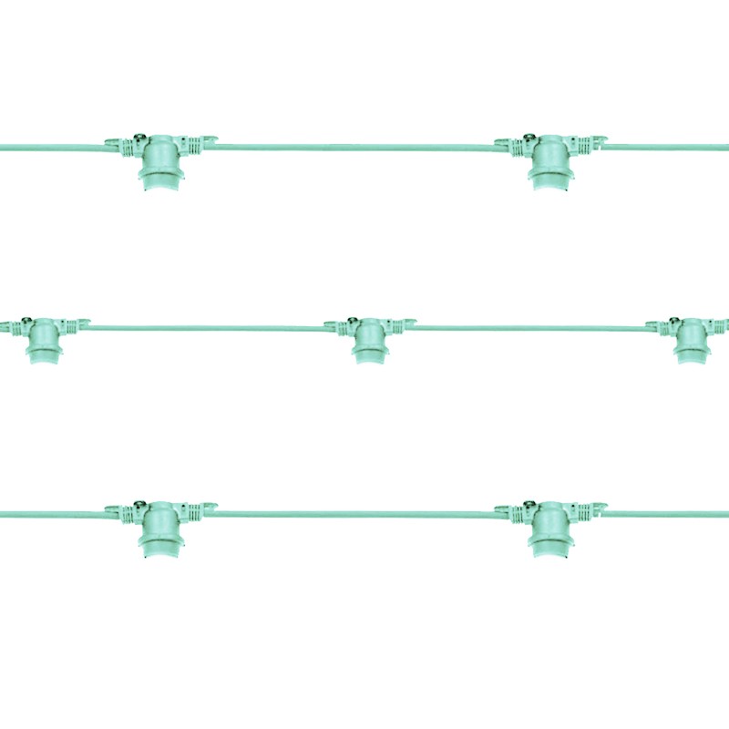 Catena Luminosa Cordoniera 10 Portalampada E27 10 mt Prolungabile per Esterno Interno Acquamarina Tiffany