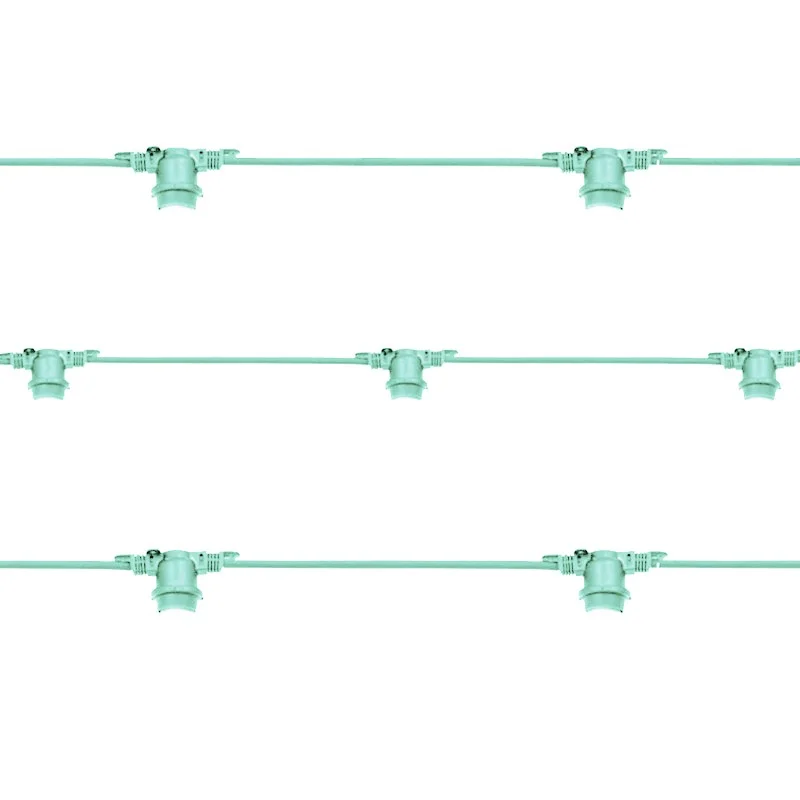 String Lights 10 E27 Lampholders 10 mt Extendable Outdoor Indoor Use Tiffany Aquamarine color String Lights 10 E27 Lampholders 10 mt Extendable Outdoor Indoor Use Tiffany Aquamarine color
