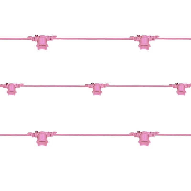 Catena Luminosa Cordoniera 10 Portalampada E27 10 mt Prolungabile per Esterno Interno Rosa Catena Luminosa Cordoniera 10 Portalampada E27 10 mt Prolungabile per Esterno Interno Rosa