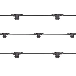 String Light 5 Lampholder E27 5 mt Outdoor Extendable Black