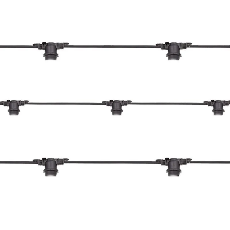 String Light 5 Lampholder E27 5 mt Outdoor Extendable Black String Light 5 Lampholder E27 5 mt Outdoor Extendable Black