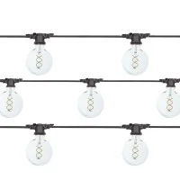String Lights Black 10 Lampholder E27 11.5 mt Extendable LED 5W 2200K Globe Bulbs