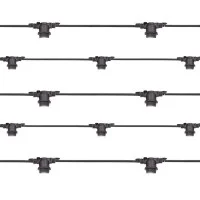 Black String Light Extendable 50 Lampholder E27 50mt For Outdoor IP65