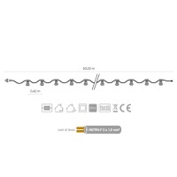Black String Light Extendable 120 Lampholder E27 50mt For Outdoor IP65