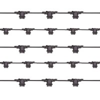 Black String Light Extendable 240 Lampholder E27 100mt For Outdoor IP65