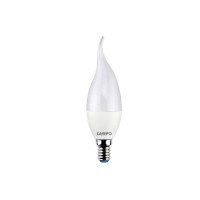 Lampo Candle bulb Flame LED E14 frost 8W opal PVC reflector