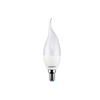 Lampo Candle bulb Flame LED E14 frost 8W opal PVC reflector