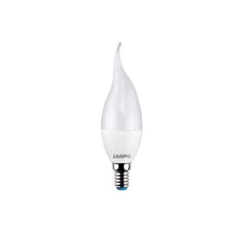 Lampo Candle bulb Flame LED E14 frost 8W opal PVC reflector