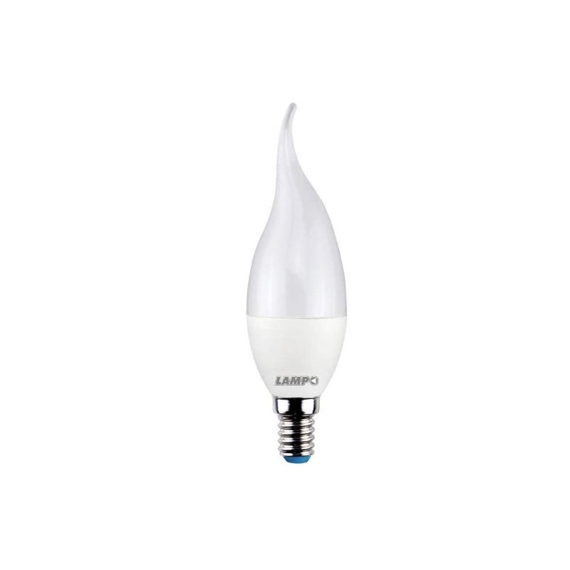 Lampo Candle bulb Flame LED E14 frost 8W opal PVC reflector